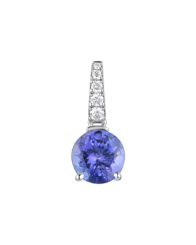Gregg Ruth 18k 1.42 Ct. Tw. Diamond & Tanzanite Pendant In Blue