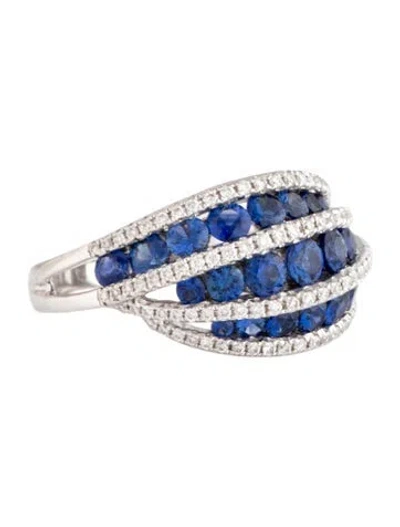 Pre-owned Gregg Ruth 18k 1.45ctw Sapphire & Diamond Cocktail Ring In Multicolor