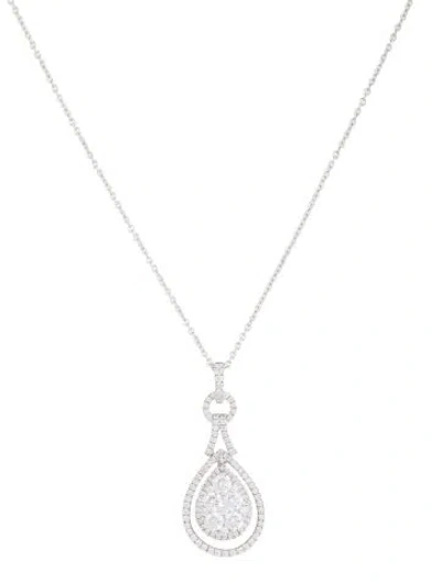 Pre-owned Gregg Ruth 18k 1.63ctw Diamond Pendant Necklace, 16" In Multicolor