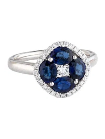 Pre-owned Gregg Ruth 18k 1.70ctw Sapphire & Diamond Cocktail Ring In Multicolor