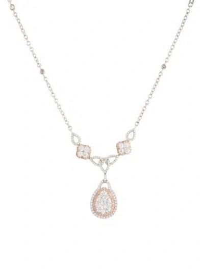 Pre-owned Gregg Ruth 18k 1.99ctw Diamond Pendant Necklace, 16" In Multicolor