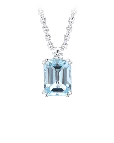 Gregg Ruth 18k 2.35 Ct. Tw. Diamond & Aquamarine Pendant In Blue
