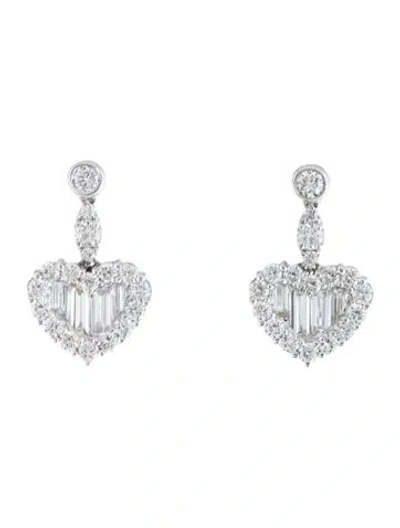 Pre-owned Gregg Ruth 18k 2.85ctw Diamond Drop Earrings In Multicolor