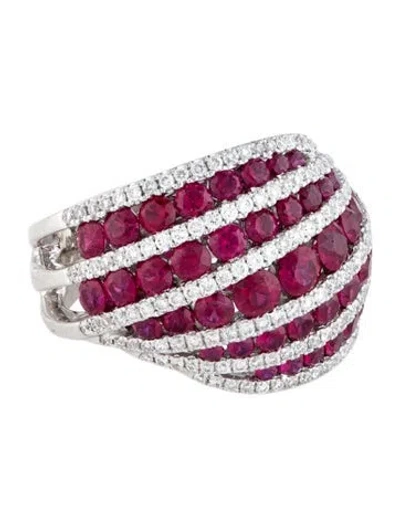 Pre-owned Gregg Ruth 18k 3.07ctw Ruby & Diamond Ring In Multicolor