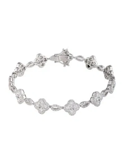 Pre-owned Gregg Ruth 18k 5.32ctw Diamond Link Bracelet, 6.75" In Multicolor