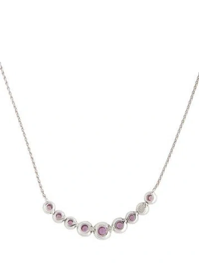 Pre-owned Gregg Ruth 18k Sapphire & Diamond Pendant Necklace, 16" In Multicolor