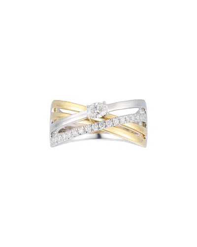 Gregg Ruth 18k Two-tone 0.40 Ct. Tw. Diamond Ring In Metallic