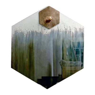Pre-owned Gregory Nangle Brutalist Hexagonl Ghost Mirror By , Silvered Glass, Usa In Gold