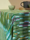 Gregory Parkinson Petal Stripe Block-printed Cotton Rectangular Tablecloth  Abask Luxury Gift
