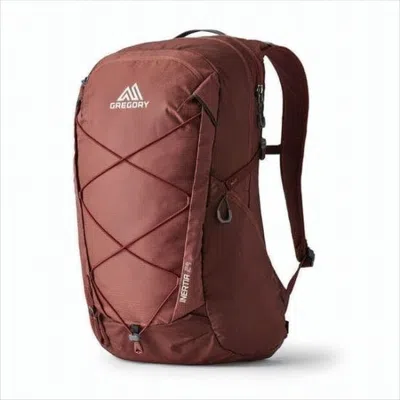 Gregory Structured Backpack With Deep Reddish-brown Nylon Exterior In White