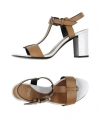 Grelis Woman Sandals Khaki Size 8 Soft Leather In Beige