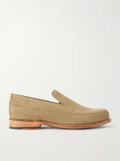 Grenson Bernie Suede Venetian Loafers In Brown