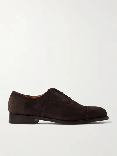 Grenson Cambridge Suede Oxford Shoes In Brown