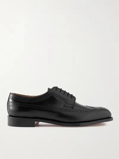 Grenson Canterbury Leather Wingtip Brogues In Black