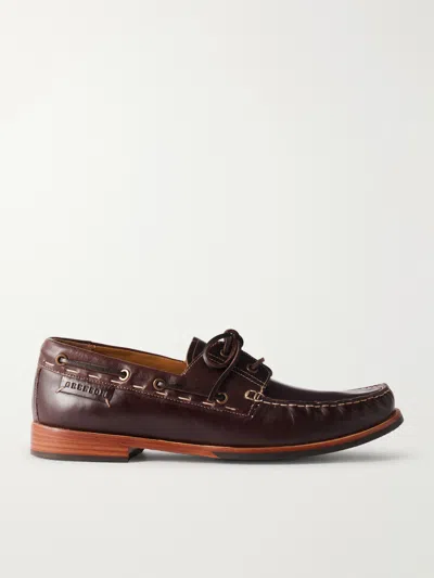 Grenson Claude Leather Boat Shoes In Brown