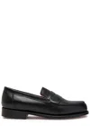 Grenson Black Epsom Leather Penny Loafers In Black