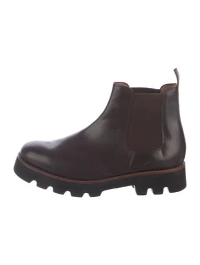 Pre-owned Grenson Leather Chelsea Boots In Brown