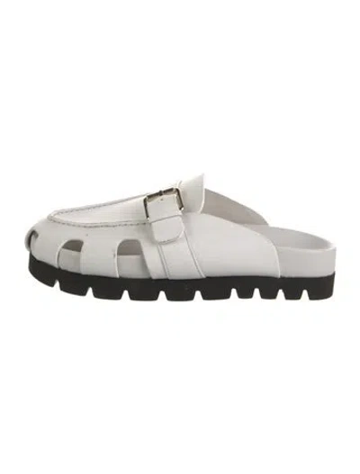 Pre-owned Grenson Leather Cutout Accent Slides In White