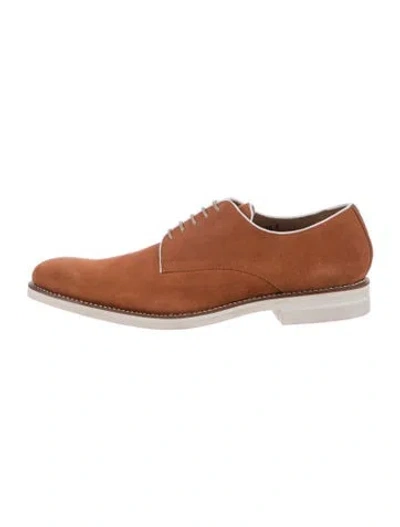 Pre-owned Grenson Leather Derby Shoes In Brown/orange