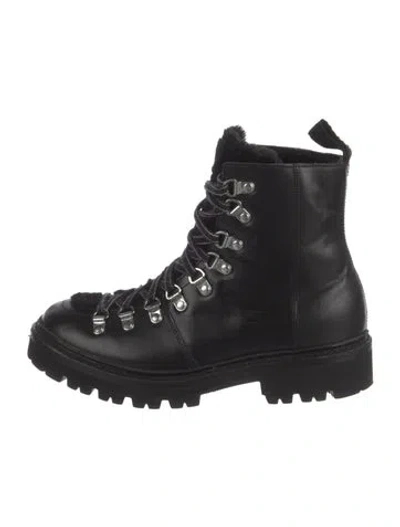 Pre-owned Grenson Leather Hiking Boots In Black