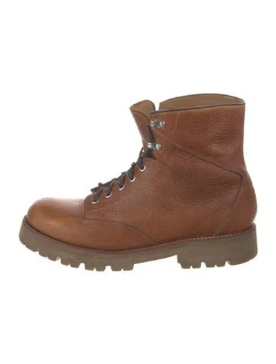 Pre-owned Grenson Leather Hiking Boots In Brown