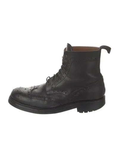 Pre-owned Grenson Leather Lace-up Boots In Black