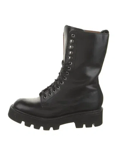 Pre-owned Grenson Leather Lace-up Boots In Black