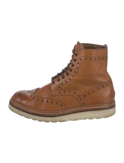 Pre-owned Grenson Leather Lace-up Boots In Brown