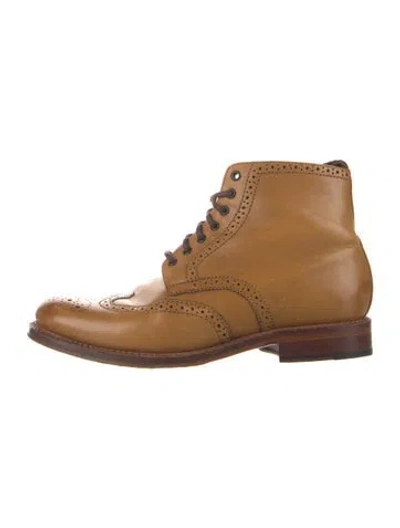 Pre-owned Grenson Leather Lace-up Boots In Neutrals