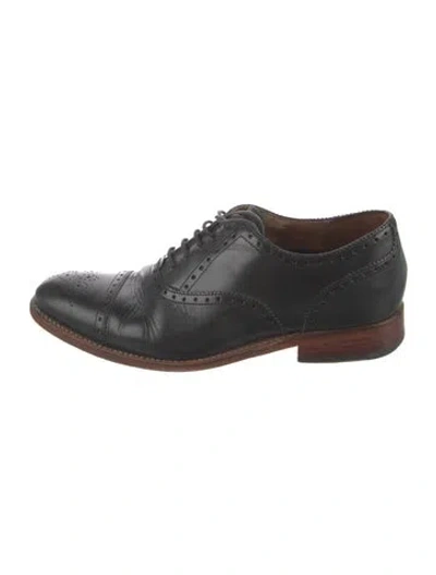 Pre-owned Grenson Leather Lasercut Accents Brogues In Black