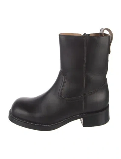 Pre-owned Grenson Leather Moto Boots In Black
