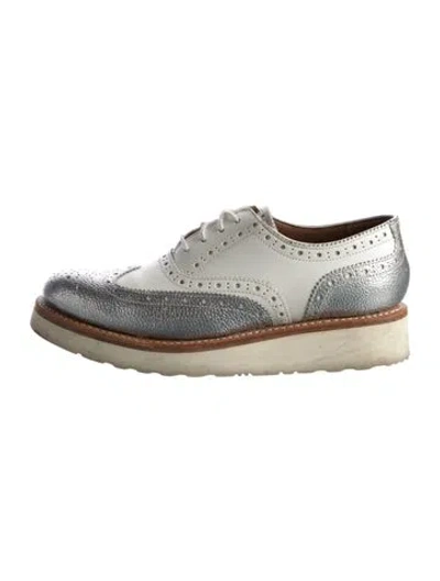Pre-owned Grenson Leather Oxfords In White