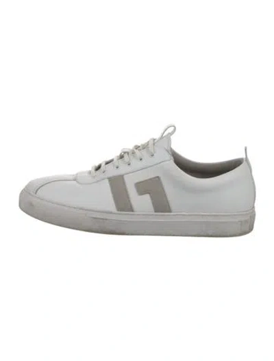Pre-owned Grenson Leather Printed Sneakers In White