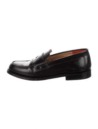 Pre-owned Grenson Leather Tassel Accents Loafers In Black