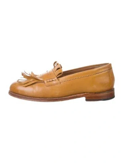 Pre-owned Grenson Leather Tassel Accents Loafers In Brown