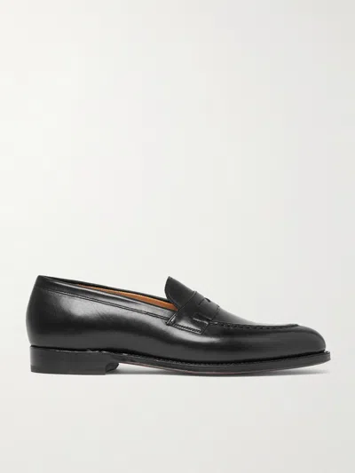 Grenson Lloyd Leather Penny Loafers In Black