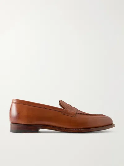 Grenson Lloyd Leather Penny Loafers In Brown