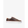 Grenson Mens  D-stock Recycled-leather Low-top Trainers In Brown
