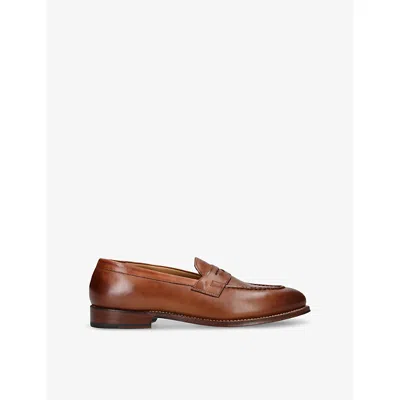 Grenson Mens Lloyd Leather Loafers Dark Brown Eur 44 / 10 Uk