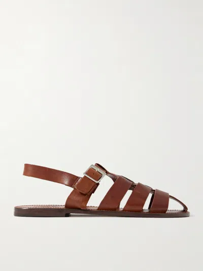 Grenson Quincy Leather Fisherman Sandals In Brown