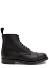 Grenson Shoe 3 Grained Leather Boots In Black