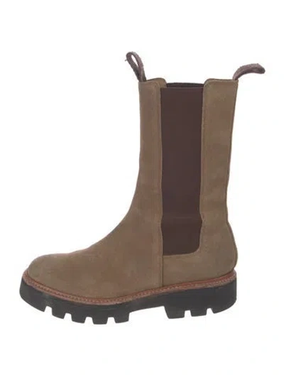 Pre-owned Grenson Suede Chelsea Boots In Brown