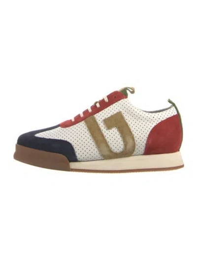 Pre-owned Grenson Suede Colorblock Pattern Sneakers In Neutral