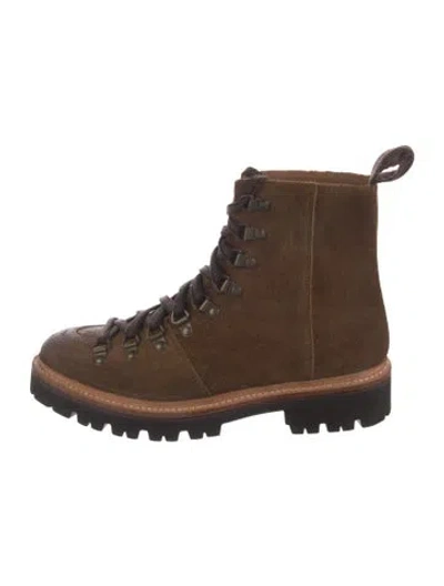 Pre-owned Grenson Suede Hiking Boots In Brown