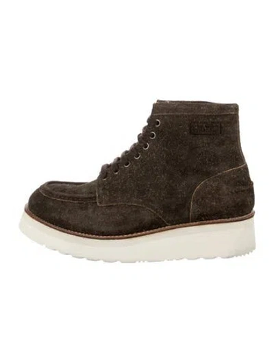 Pre-owned Grenson Suede Lace-up Boots In Brown