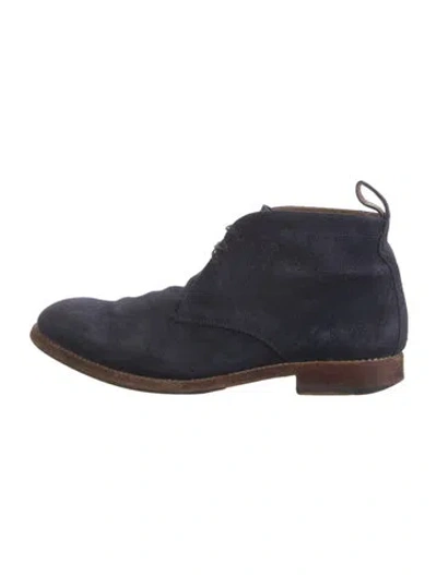 Pre-owned Grenson Suede Oxfords In Blue