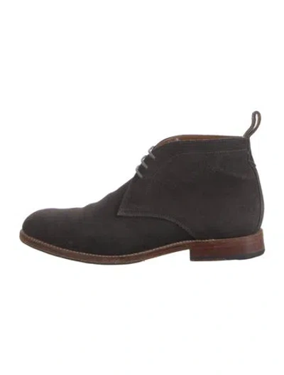 Pre-owned Grenson Suede Oxfords In Grey
