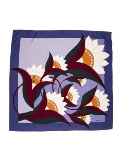 Pre-owned Gres Silk Printed Scarf In Blue