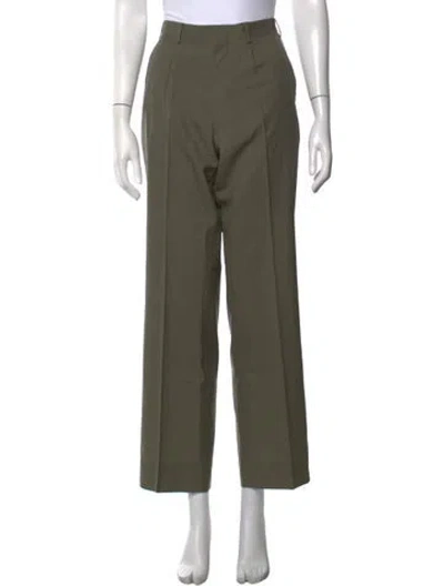 Pre-owned Gres Wool Straight Leg Pants In Green