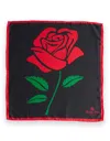 Gresham Blake Men's Black / Red Black Rose Pocket Square In Multi